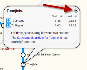 Audio button on the map