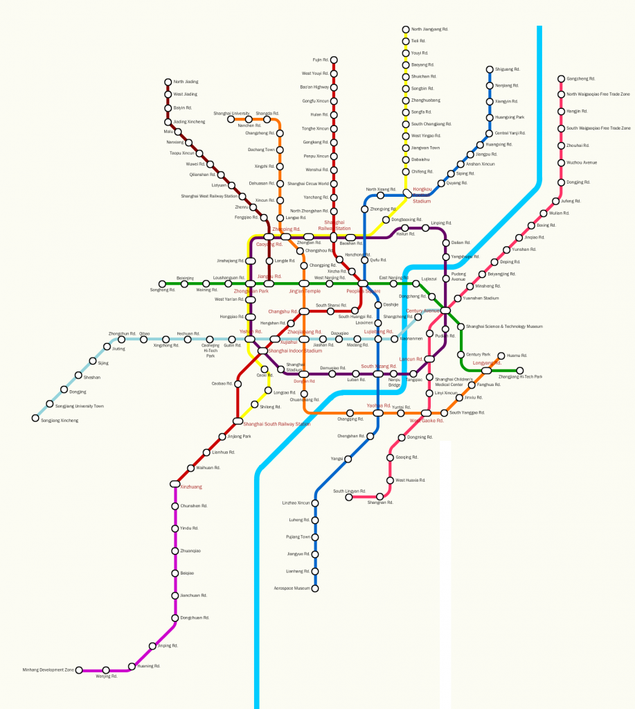 New Shanghai Metro map including lines 9 and 11